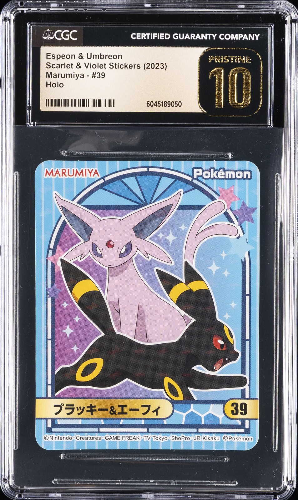 2023 MARUMIYA POKEMON STICKERS #39 ESPEON/UMBREON CGC 10 PERFECT