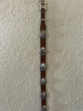 Justin Top Grain Cowhide Western Concho Belt Brown Silver 1992