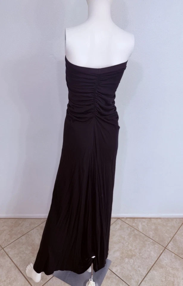 Maxi Vestido Largo Rick Owens Lilies Vintage Elástico Algodón Acanalado Sin Tirantes IT44 Foto 3 de 4