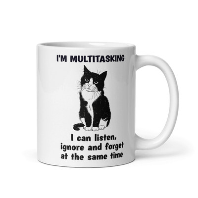 Multitasking Sarkastisch Lustig Katze Tasse Neuheit 11 Unzen Tasse Geschenk