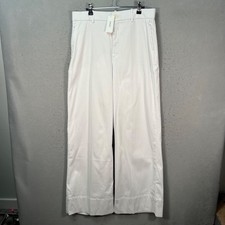 Spanx Womens Size Large White Wide-Leg Pants Cotton Blend NEW