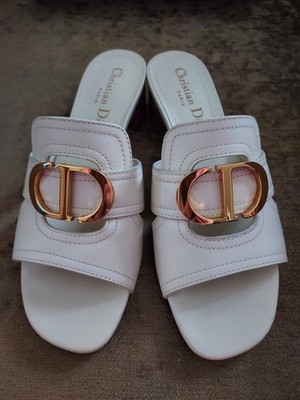 Dior Women's Slides in Off White Size 36 Brand New With gold closure. 5mm heel