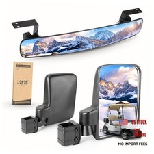 Golf Cart Mirrors, No Drilling 180 Degree Rotation  Foldable-HD Shatterproof