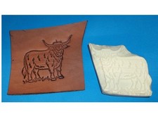 Highland Cow Leather Emboss Plate 2 3/4" x 3"