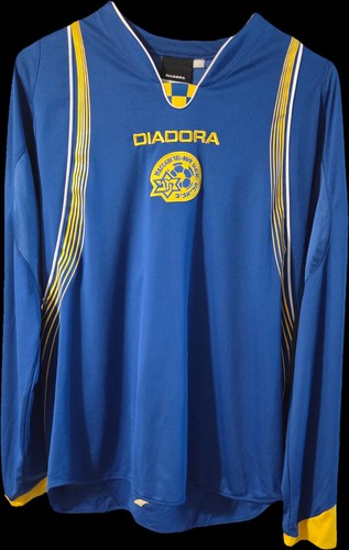 Diadora Maccabi Tel-Aviv Football Jersey Long Sleeve Soccer Shirt Blue Yellow