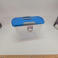 Sterilite Show Offs Blue Lid Gray Handle & Cl...
