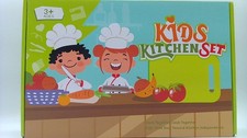 Kids Kitchen Set - 8 Plastic Knives, 1 Wood, Wave, Peeler, Cutting Board