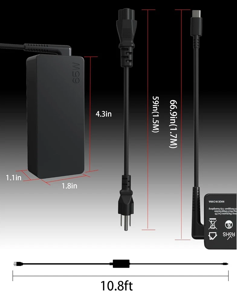 Universal 45W 65W USB C Computer Laptop Charger Type C Compatible With HP/Del... - Image 4 of 4