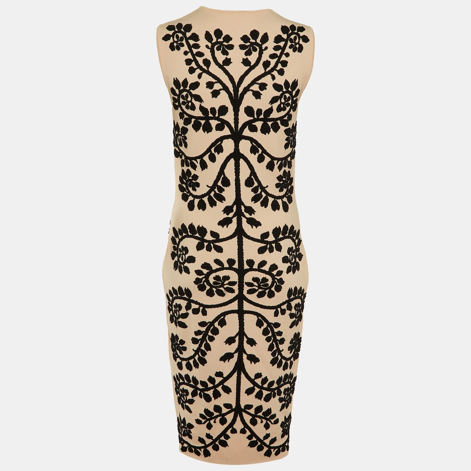 Abito midi Alexander McQueen rosa chiaro intarsiato maglia senza maniche L