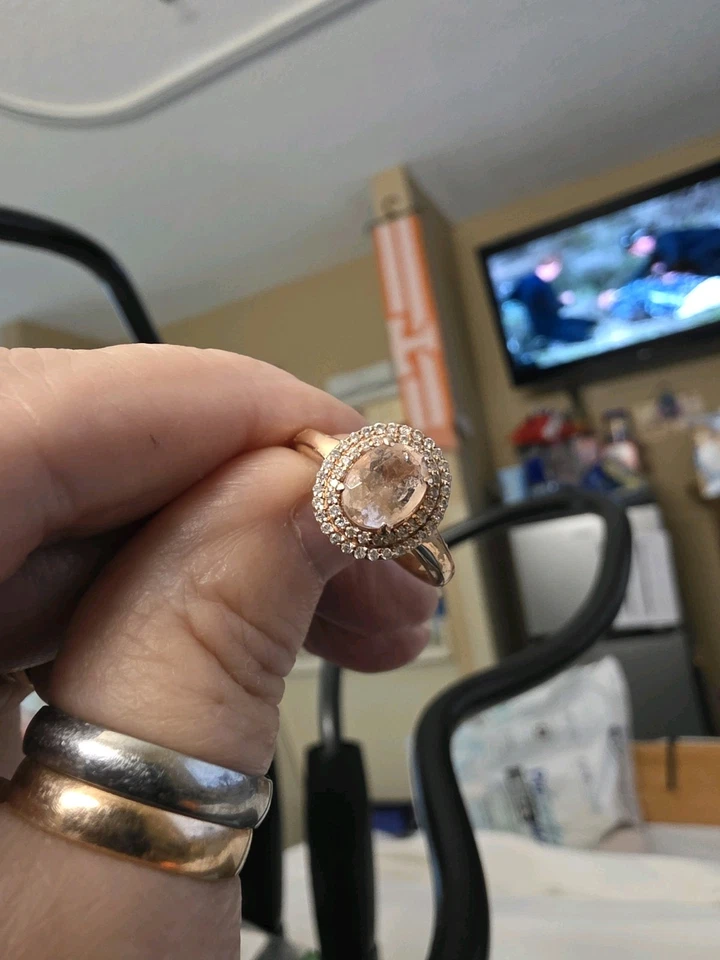 Anillo Morgaite Oro Rosa 10kt Talla 7 Foto 2 de 4