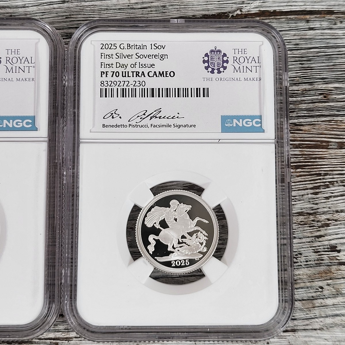 2025 G. Britain 1 Sovereign Silver 2pc Set NGC PF70 UCAM SHIELD