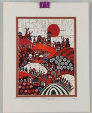 Vintage Original Giclee Road to Jerusalem by Amos Amit Listed