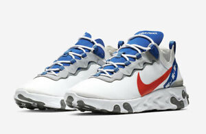 nike react white red blue