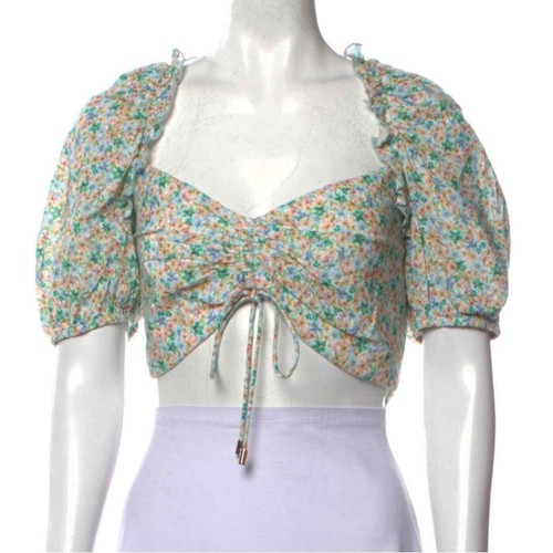 Significant Other Floral Print V-Neck Crop Top 2