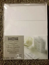 Celebrate It Tri-Fold Wedding Program Papers  White Border 50-Count