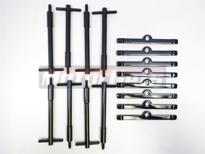 SB Chevy Black Tall T-Bar Valve Cover Hold Down Kit SBC 283 327 350 Bolt WingNut