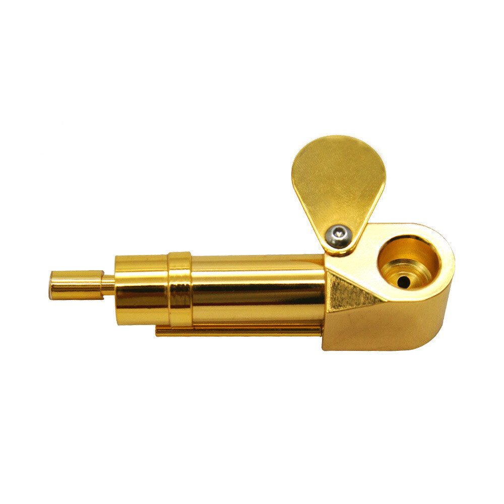 Brass Tobacco Smoking Pipe w/ Stash Storage Cylinder Chamber