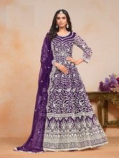 "Purple Anarkali Suit for Women Pakistani Style Indian Wedding  Festive Ethnic