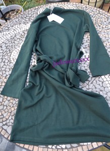 zara green belted dress
