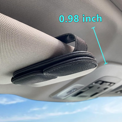 Sunglass Holder for Car Visor Clip, Magnetic Leather Eyeglass Hanger Clip for Ca - Picture 5 of 12