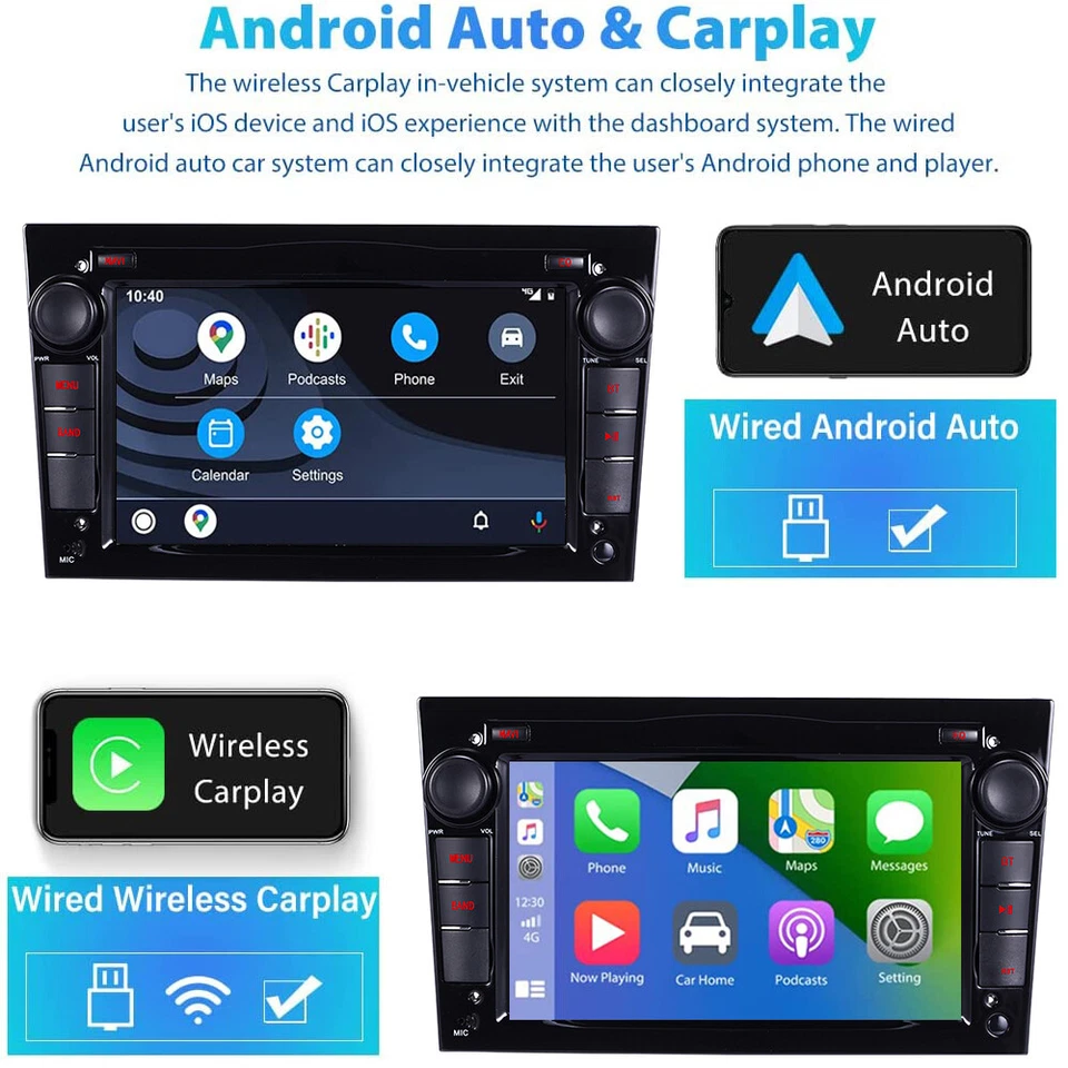 7in Carplay Autoradio Für Opel Astra H Corsa C D Zafira B GPS Navi DAB+ Kamera - Bild 3 von 4