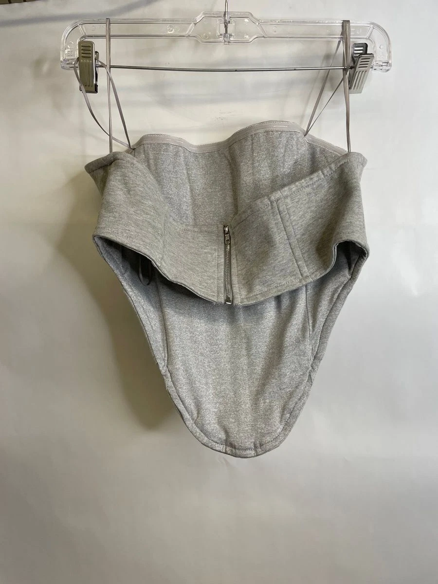 AKIRA Corset And Convertible Hoodie Set Women's L/XL, Heather