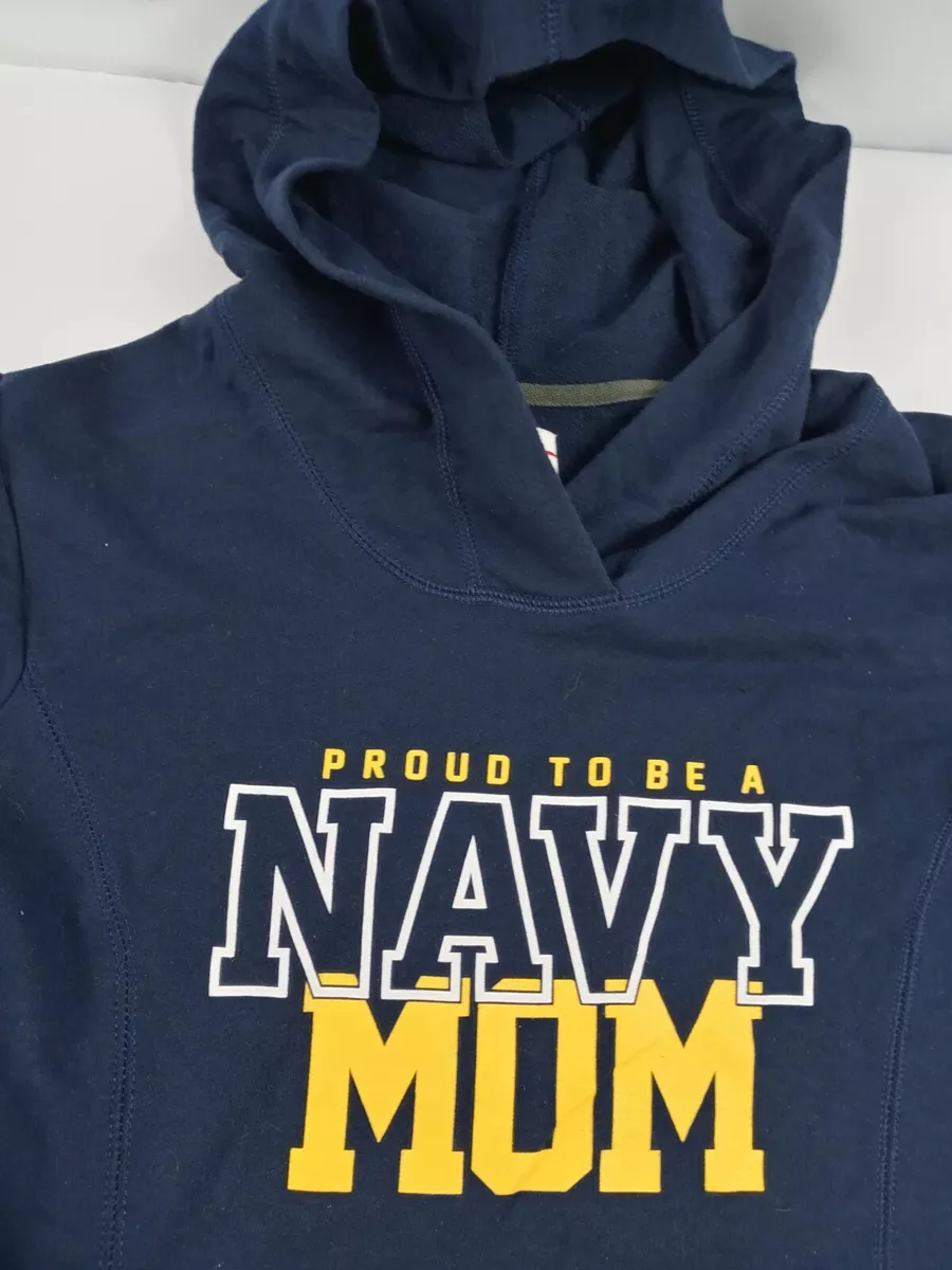 Navy Mom Hoodie Women Size Medium Navy Blue Pull over