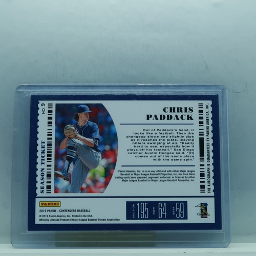 2019 Panini Contenders Baseball Chris Paddack Padres RC Ticket Auto 020 - Picture 2 of 2