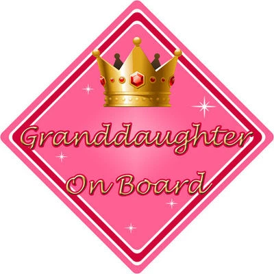 CAR SIGNS DIRECT Baby an Bord Autoschild ~ Enkelin an Bord ~ rosa