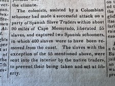 1826 Slave Traders Attacked American Colonization Society Liberia Newspaper