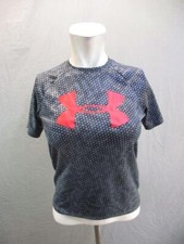 Under Armour Size M 10-12 Boys Gray Active HeatGear Loose Jersey Tee Shirt 7W158