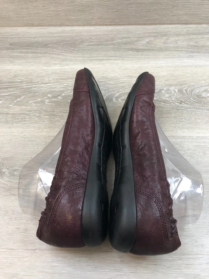 Zapato Palladium Para Mujer Ballet Plano Cuero Borgoña 10 Cómodo Sin Cordones Punta Redonda Foto 4 de 4