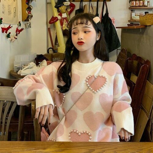 Lady Girl Cute Sweater Knitted Pullover Kawaii Top Japanese Harajuku Lolita Chic - Afbeelding 1 van 19