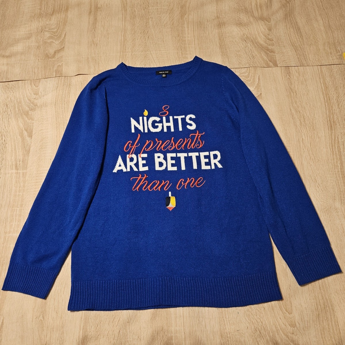 Womens Hanukkah Sweater Size Xl Blue Nights Of Presents Are Better Than  One