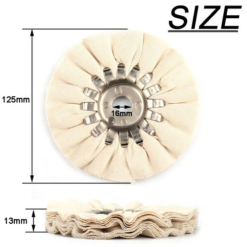 1pc 5inch Cotton Airway Polishing Wheel 16 Plys Cloth Buffing Pad for Metal Wood - Image 2 of 4