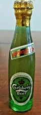MINI 3 INCH IMPORTED CARLSBERG BEER BOTTLE COLLECTIBLE BOTTLE