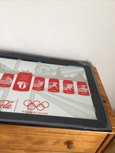 COCA COLA LONDON 2012 SUMMER OLYMPICS MIRROR BAR SIGN 29X18 Collectible - Picture 4 of 5