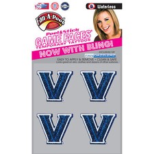 Fan-A-Peel Villanova Waterless Peel and Stick Temporary Tattoos, Glitter