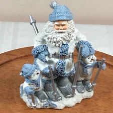 Vintage 1999 Snow Buddies Snowman Santa 2 Buddies Skiing 94282 Encore Group