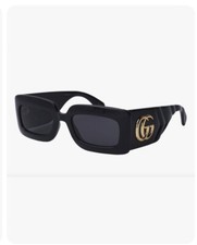 Gucci Marmont Sunglasses GG0811S 811 001 Black Gold Grey Lens Unisex Authentic.