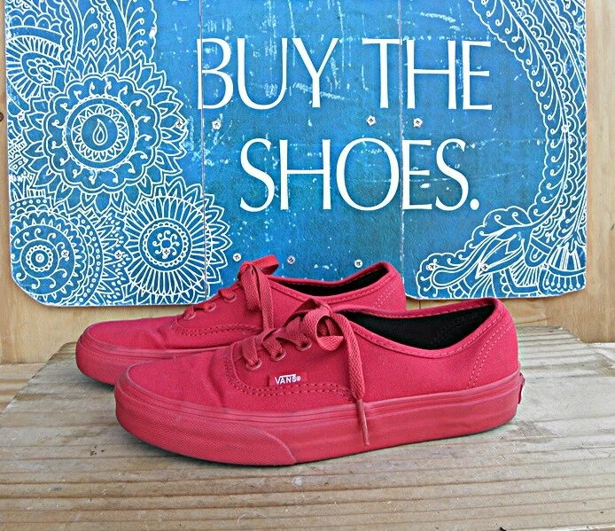 Vans authentic skate clearance shoe red monochrome
