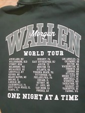 Morgan Wallen Hoodie Sweatshirt Size Small Green One Night at a Time World Tour