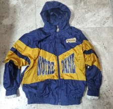 VINTAGE 1990'S MIGHTY MAC SPORTS NOTRE DAME WINDBREAKER JACKET YOUTH SIZE MEDIUM