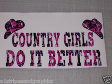 DARK PINK CAMO Country Girls Do it Better Decal Decals Sticker Window Trailer
