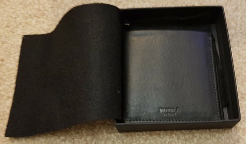 Shinola Detroit Black Essex Square Bifold Leather Wallet USA, NEW - Picture 3 of 5