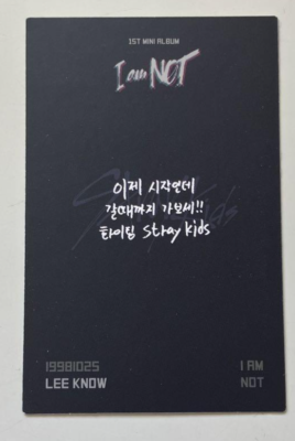 straykids Lee Know I am not Childfood official Photo card PC | eBay