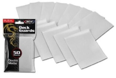 BCW WHITE Deck Guards Matte Sleeves Protector Gaming Cards PVC/Acid Free 2 Packs