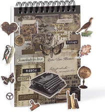 Pre-Cut Vintage Sticker for Journaling, 595PCS - 50 Sheets Washi Brown Scrapbook