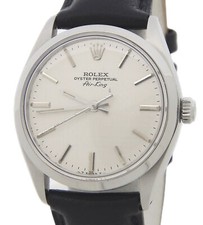 Vintage Rolex Air-King 5500 Mens Stainless Steel Watch Silver Linen Dial