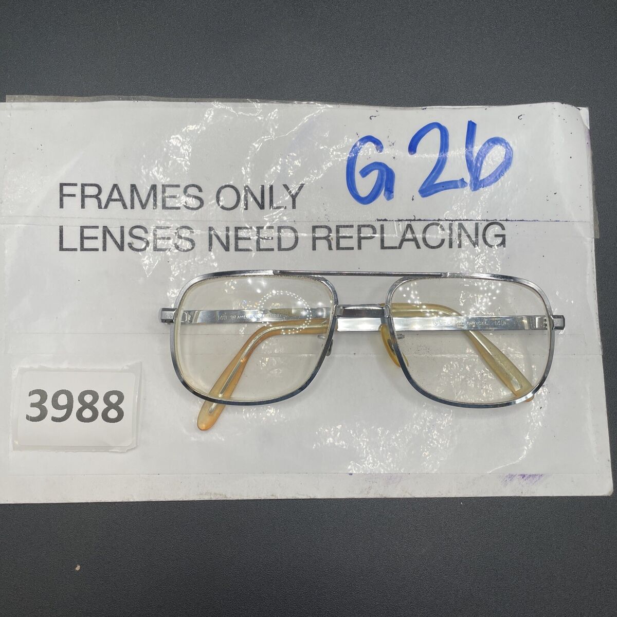 Vintage American Optical AO576 Gold Metal Square Aviator Vintage American Optical AO576 Gold Metal Square Aviator
